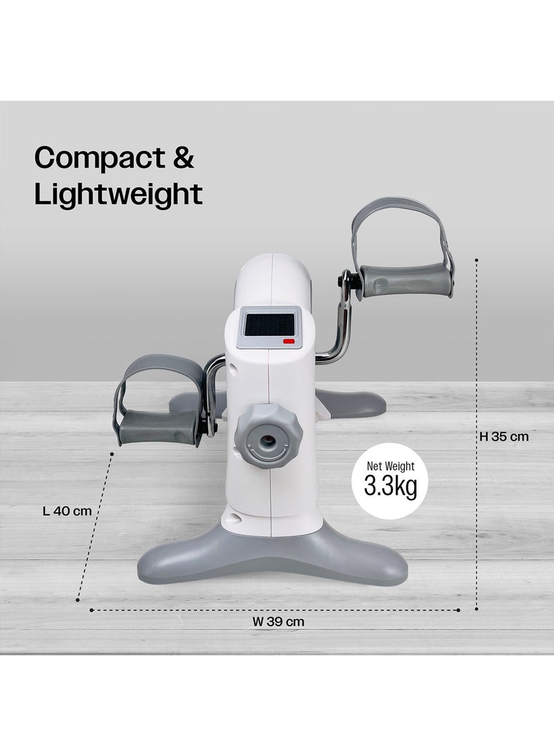 Sparnod Fitness SMB-525 Arm & Leg Mini Exercise Bike with LCD Display, Adjustable Resistance, Portable Under Desk Pedal Exerciser for Home & Office Workout, Compact Steel Frame, 120kg Capacity - Image 5